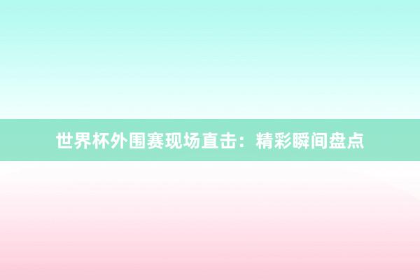 世界杯外围赛现场直击：精彩瞬间盘点