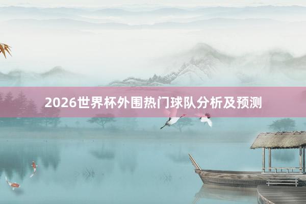 2026世界杯外围热门球队分析及预测
